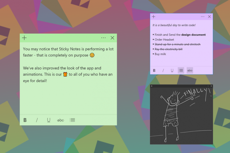 Aplikasi Sticky Notes yang khas di Windows 10 bakal dibawa ke Android dan iOS