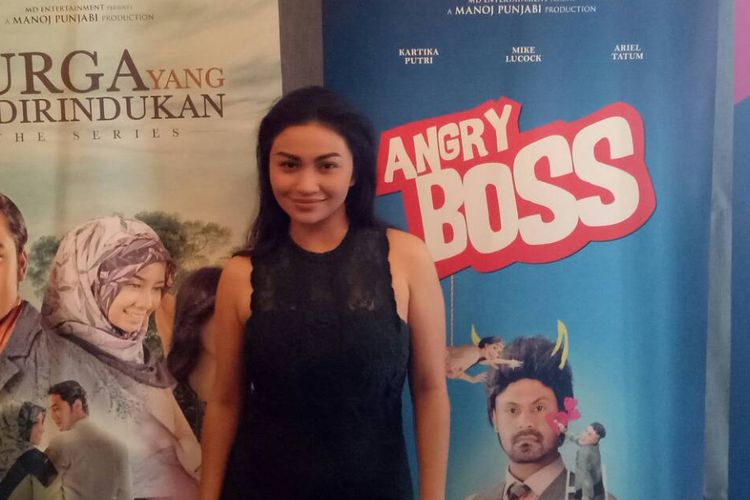 Ariel Tatum hadir pada jumpa pers Program Ramadhan TransTV di kawasan Senopati, Jakarta Selatan, Selasa (23/5/2017).