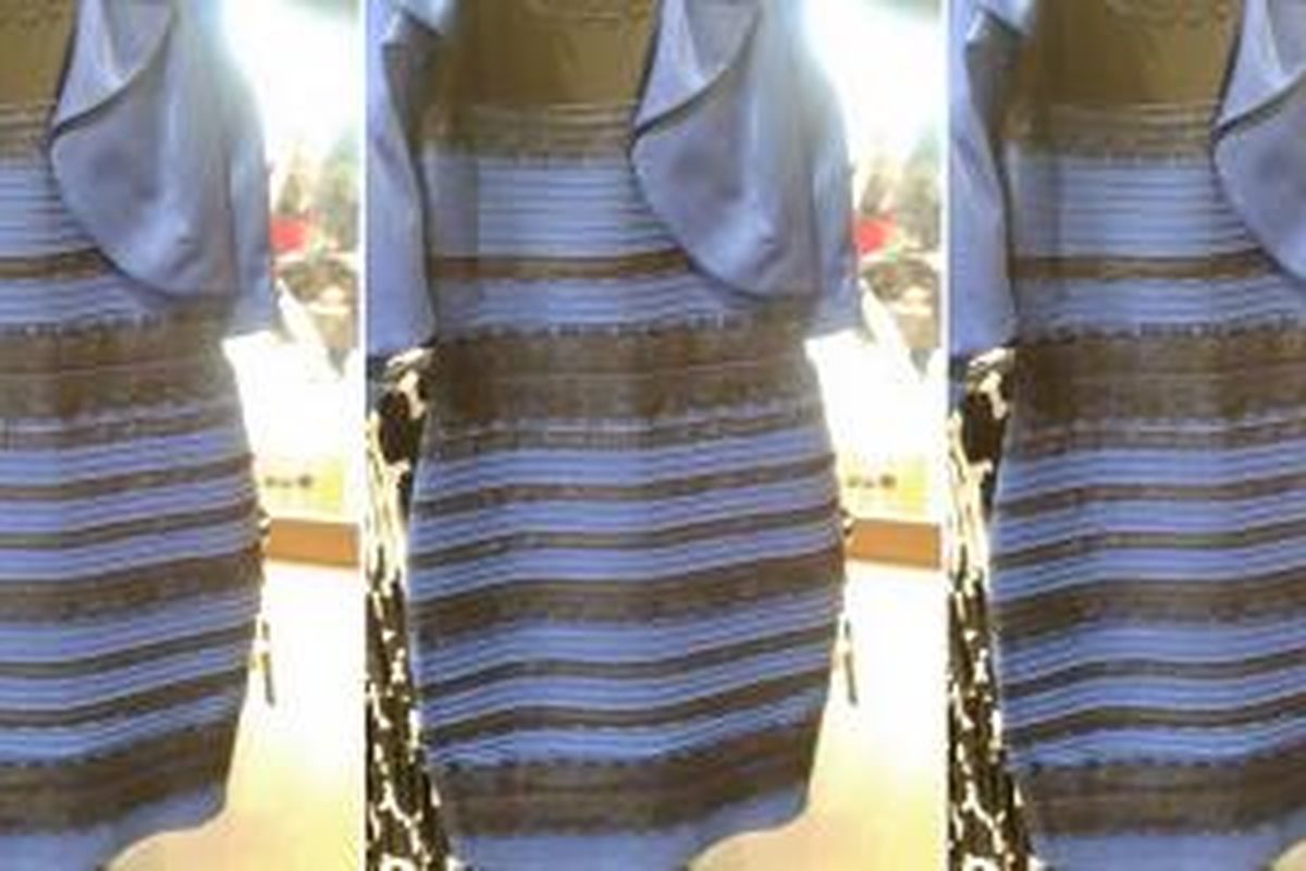 Warna gaun ini menjadi perdebatan seru di media sosial. Para netizen berseteru seputar warna. Ada yang bilang berwarna putih dan emas, lainnya mengatakan biru dan hitam. 
