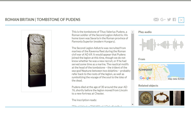 Contoh tur virtual The British Museum yang menyediakan gambar, teks, peta, hingga audio secara lengkap