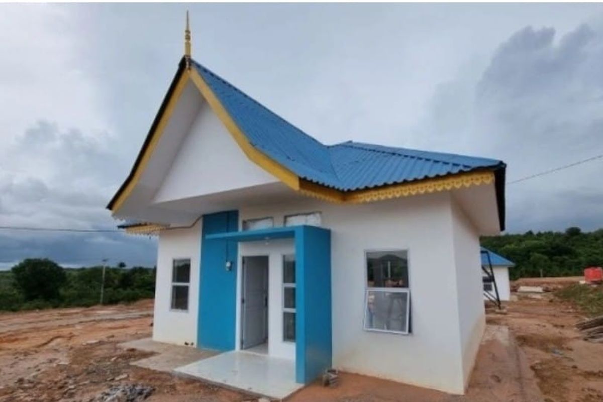 Wujud rumah baru untuk relokasi warga Rempang di Tanjung Banon. Rumah ini bertipe 45 dengan luas tanah 500 meter persegi (m2). 
