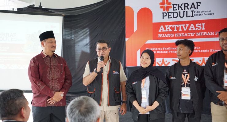 Kementerian Ekonomi Kreatif/Badan Ekonomi Kreatif menyelenggarakan lokakarya ?Aktivasi Ruang Kreatif Merah Putih? yang diikuti 80 pelaku usaha di Kabupaten Aceh Tamiang, Aceh. Acara ini digelar di Aula Dinas Pertanian dan Perkebunan Kabupaten Aceh Tamiang, Aceh, Jumat (11/9/2026) dan Sabtu (12/9/2026).