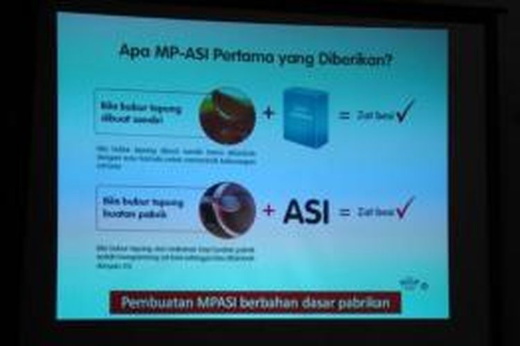 Salah satu lembar modul pelatihan program Duta 1000 Hari Pertama Kehidupan yang dinilai tidak sesuai dengan semangat untuk meningkatkan status gizi bayi.