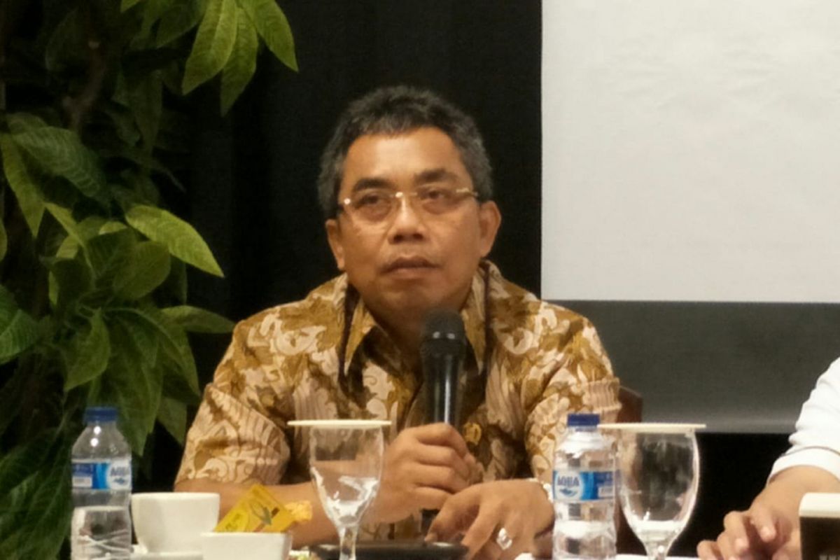 Ketua Fraksi PDI-P DPRD DKI Jakarta Gembong Warsono dalam sebuah diskusi di kawasan Cikini, Jakarta Pusat, Rabu (12/12/2018).