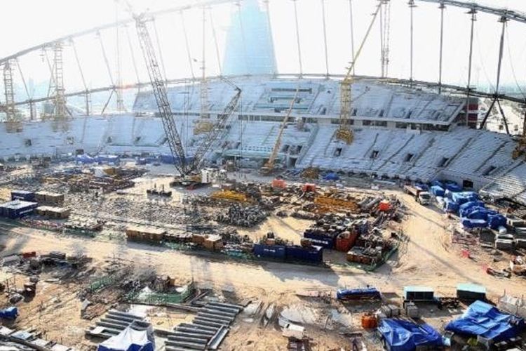 Stadion Internasional Qatar di ibu kota Doha dipersiapkan untuk ajang Piala Dunia 2022