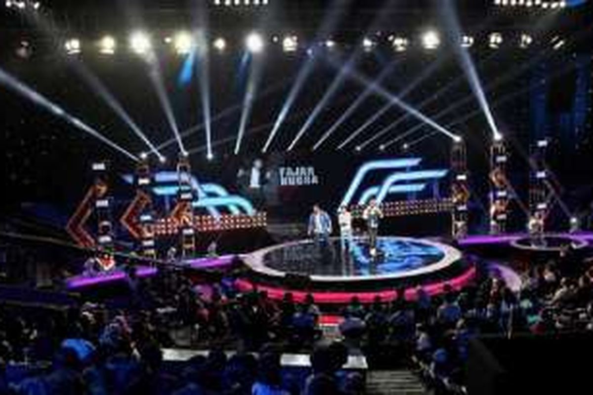 Suasana produksi acara Stand Up Comedy Indonesia 6 di Balai Sarbini, Jakarta, Rabu (20/4/2016).