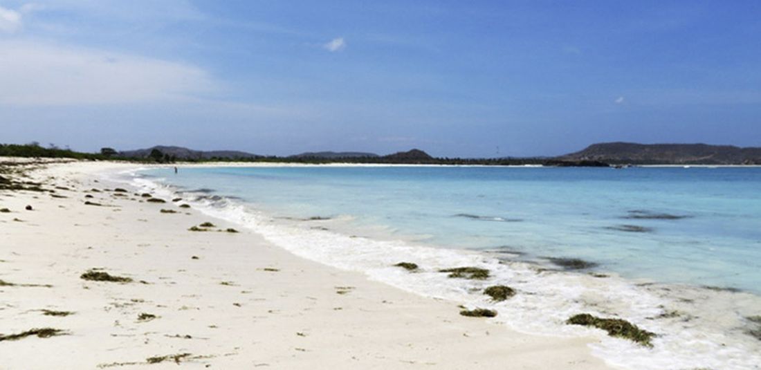Pantai Tanjung Aan dengan Pasir Putih dan Jernihnya Air Laut yang Memesona (Kompas.com/Anggara Wikan Prasetya)