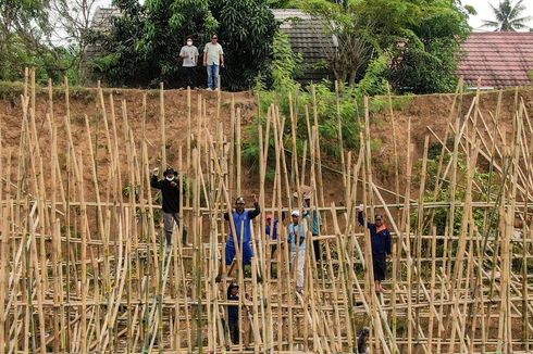 Antisipasi Banjir, BPBD Kabupaten Bekasi Pancang 3.000 Bambu di Tanggul Sungai Citarum