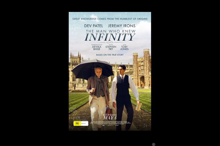 Dibintangi Dev Patel, The Man Who Knew Infinity (2015) tayang di CATCHPLAY+.