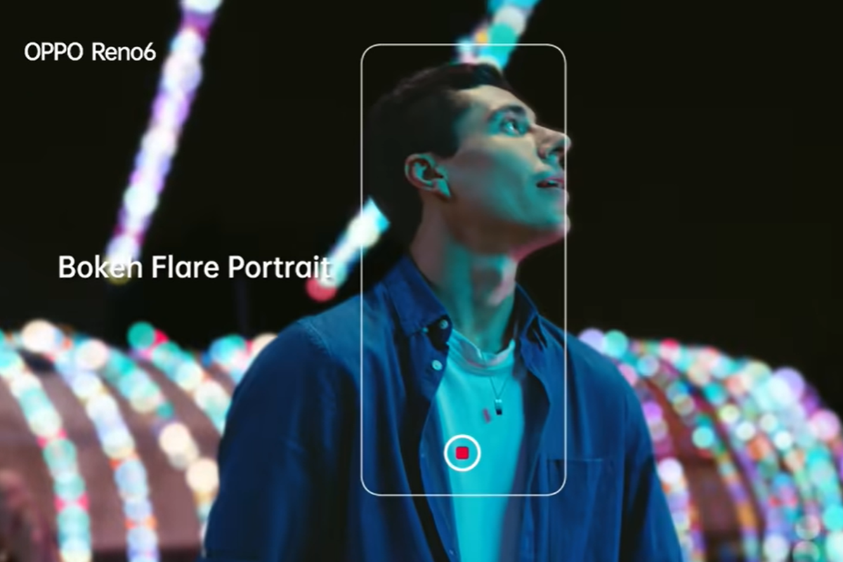 Ilustrasi fitur Bokeh Flare Portrait Video di Oppo Reno6.