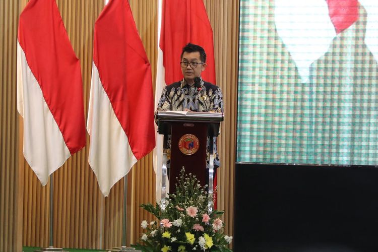 Kepala Lembaga Administrasi Negara Muhammad Taufiq dalam acara Pembukaan Pelatihan Kepemimpinan Nasional (PKN) Tingkat I Angkatan LXV (65) Tahun 2025, dan Pengukuhan Ketua dan Pengurus Ikatan Keluarga Alumni Pelatihan Kepemimpinan Nasional (IKAPIMNAS) periode 2025-2029, di Jakarta, Senin (11/8/2025). 