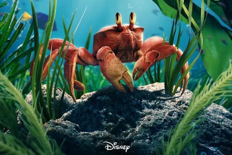 Sebastian The Crab dalam poster live action The Little Mermaid dari Disney