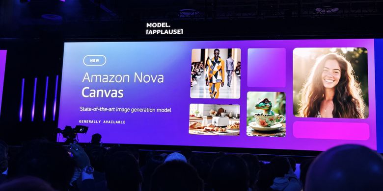 AWS merilis Amazon Nova Canvas, salah satu model generative AI barunya di acara re:Invent 2024 di Las Vegas, Selasa (3/12/2024).