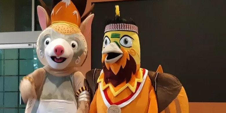 Drawa (kanan) dan Kangpo (kiri) akan menjadi Maskot PON 2020 Papua yang baru diperkenalkan pada Rabu, 20 November 2019.