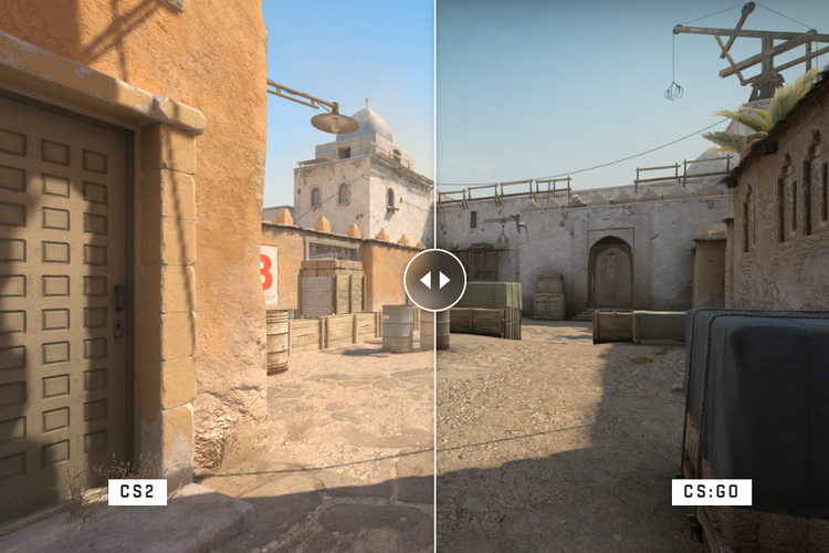 Peta Dust II di Counter-Strike 2 termasuk Touchstone Maps, karena hanya membawa peningkatan pencahayaan saja.