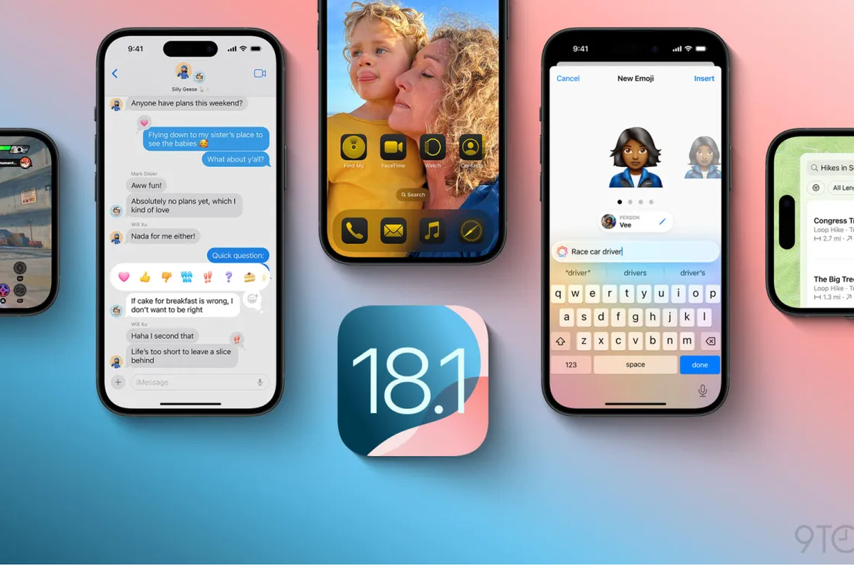 Ilustrasi iOS 18.1. Apple resmi merilis iOS 18.1 ke sejumlah perangkat iPhone. Update ini membawa dukungan Apple Intelligence.