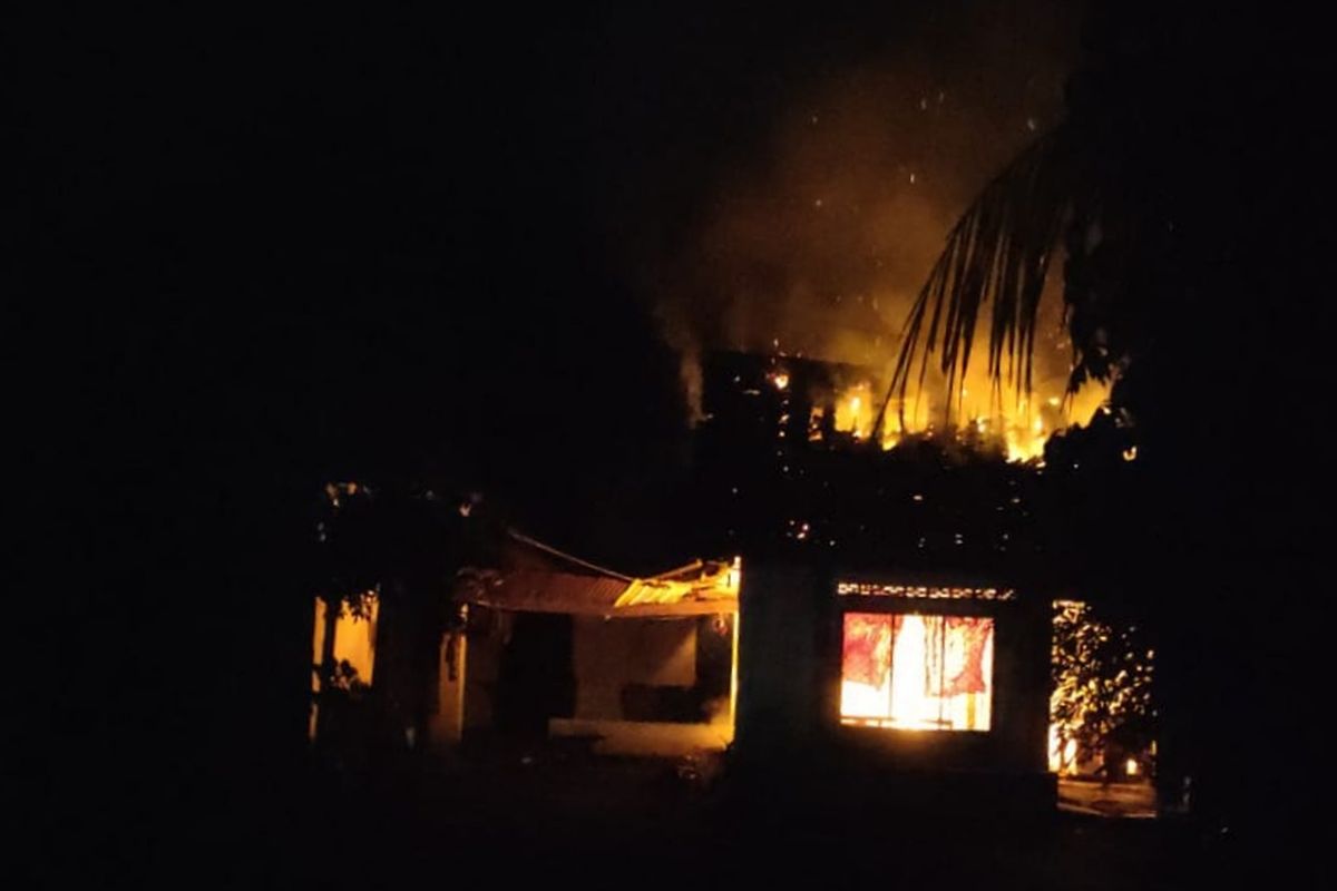 Kondisi rumah saat terbakar 