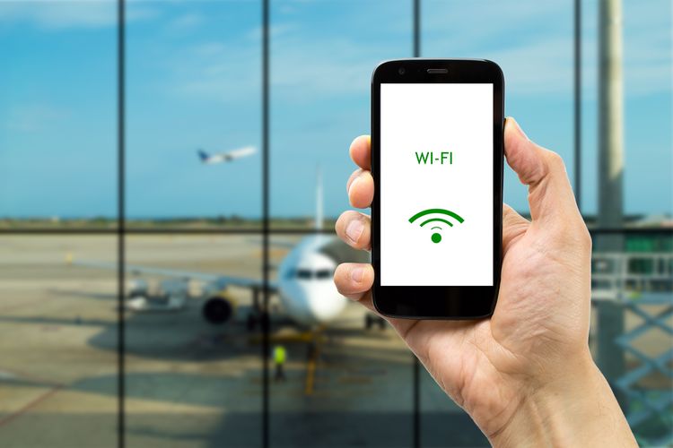 Ilustrasi wifi di pesawat (wifi on board)