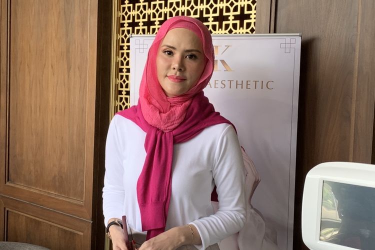 Artis Angel Lelga saat ditemui dalam acara Lunar Luncheon di kawasan Jakarta Selatan, Kamis (27/1/2022).