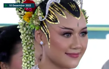 Riasan wajah Erina Gudono di akad nikah, Sabtu (10/12/2022). 