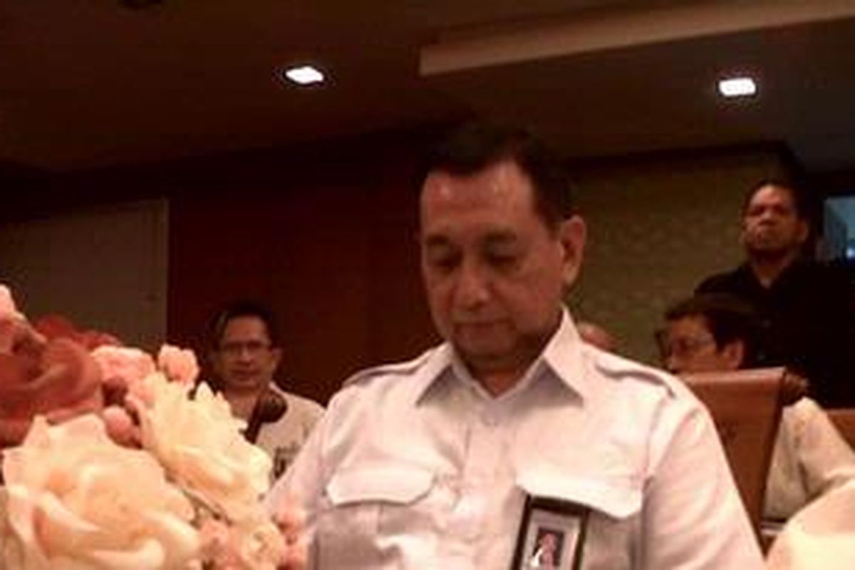 Direktur Utama PT Merpati Nusantara Airlines Rudy Setyopurnomo di Kompleks Parlemen Senayan, Jakarta, Selasa (20/11/2012).