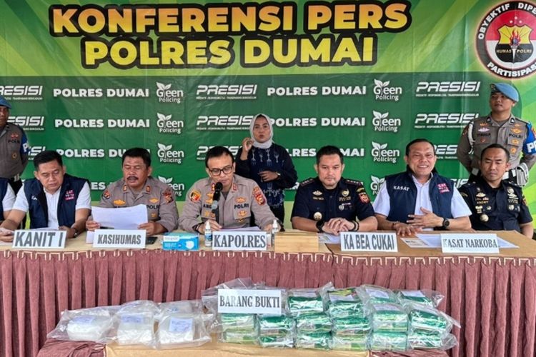 4 Pelaku Penyelundup 32 Kg Sabu dari Malaysia ke Dumai Ditangkap
