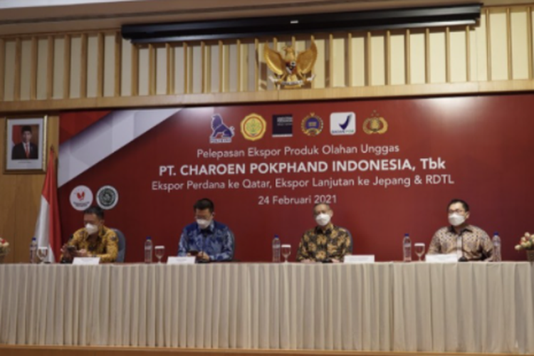 PT Charoen Pokphand Indonesia berhasil ekspor produk olahan unggas asal Indonesia ke Qatar, Rabu (24/2/2021).