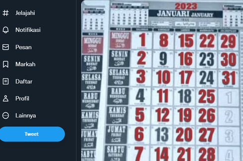 Viral, Foto Kalender Januari 2023 Ada 25 Tanggal Merah, Ini Kata Kemenpan RB 