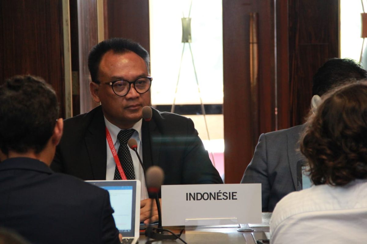 Direktorat Jenderal (Dirjen) Pembinaan Pengawasan Ketenagakerjaan dan Kesehatan dan Keselamatan Kerja (K3) Sugeng Priyanto dalam International Labour Conference (ILC), Jenewa, Swiss, Senin (17/6/2019).