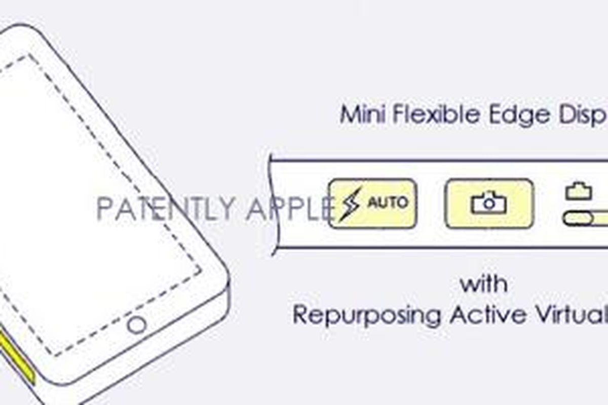 Paten layar di sisi iPhone yang didaftarkan oleh Apple.