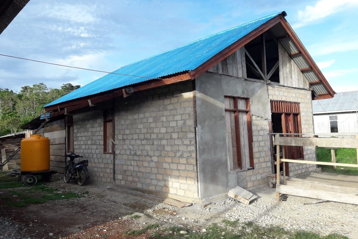 Salah satu pembangunan rumah dari hasil program BSPS di Provinsi Sulawesi Barat.