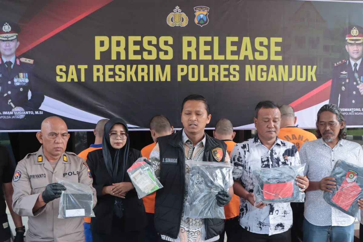 Konferensi pers ungkap kasus di Polres Nganjuk, Jumat (24/1/2025)