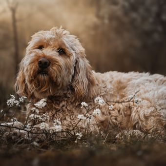 Ilustrasi anjing Otterhound. 