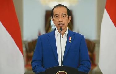 Presiden Joko Widodo memberikan sambutannya dalam peringatan Haornas ke-38.