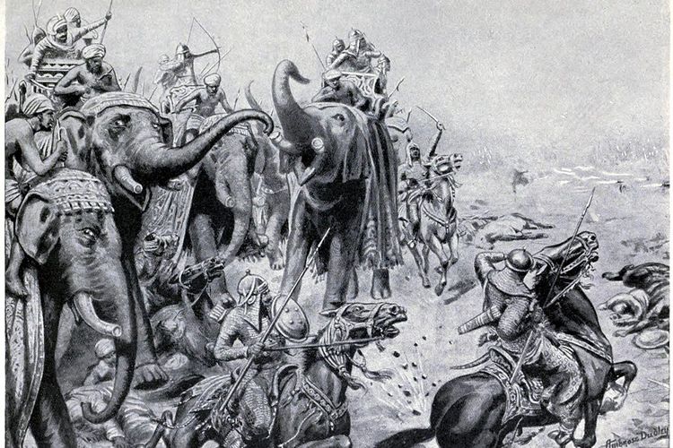 Pertempuran Panipat pada 1526, yang menandai runtuhnya Kesultanan Delhi.