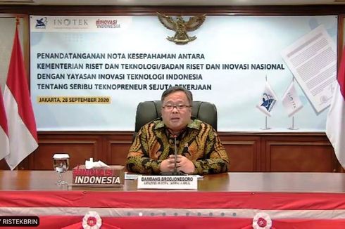 MoU Kemenristek dan Inotek, Dukung Wirausaha Berbasis Teknologi