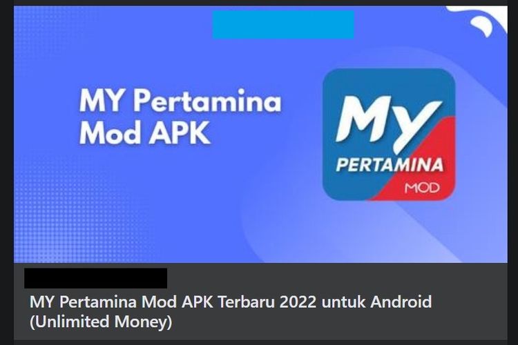 Tangkapan layar link download aplikasi MyPertamina mod unlimited money