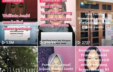 Akun TikTok Syarifah Fadiyah Alkaff, siswi SMP yang dilaporkan usai mengkritik Pemkot Jambi.