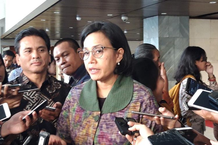Menteri Keuangan Sri Mulyani Indrawati di kawasan DPR Jakarta, Selasa (16/7/2019) 