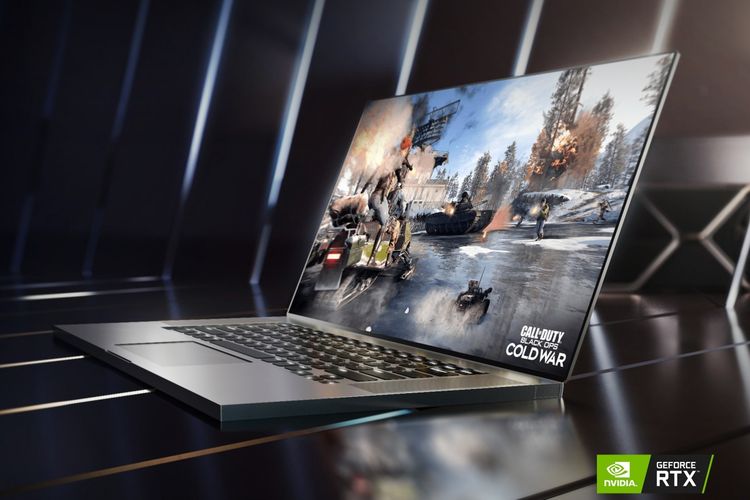 Ilustrasi laptop dengan GPU Nvidia GeForce RTX 3050 dan 3050 Ti.