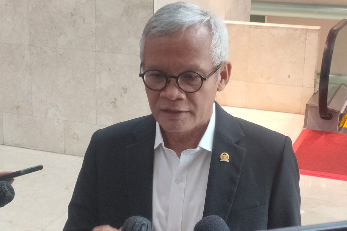 Politisi PDI-P Aria Bima di Kompleks Parlemen Senayan, Jakarta, Kamis (13/4/2023).