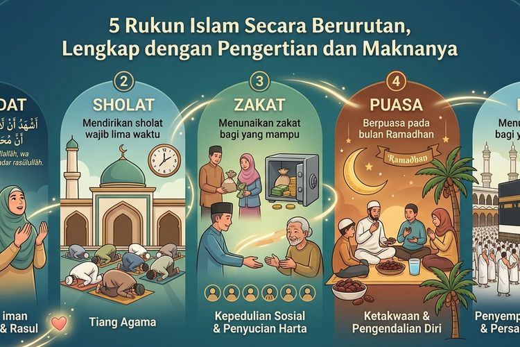  5 Rukun Islam Secara Berurutan, Lengkap dengan Pengertian dan Maknanya