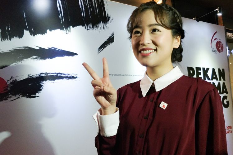 Penyanyi Haruka Nakagawa saat ditemui di Pembukaan Pekan Sinema Jepang 2018 di CGV Grand Indonesia, Tanah Abang, Jakarta Pusat, Jumat (7/12/2018).