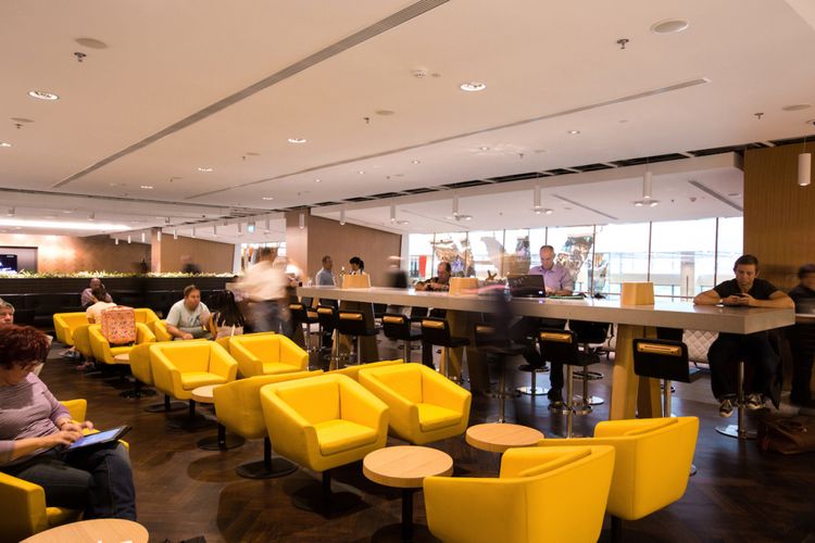 Qantas Business Lounge in Changi airport, Singapore
