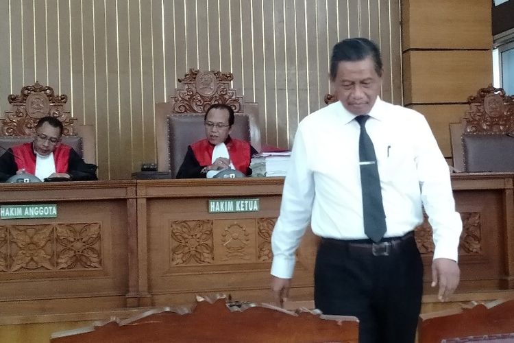 Ahli hukum pidana Mudzakir bersaksi dalam kasus penyebaran berita boaks dengan terdakwa Ratna Sarumpaet di Pengadilan Negeri Jakarta Selatan, Kamis (9/5/2019)