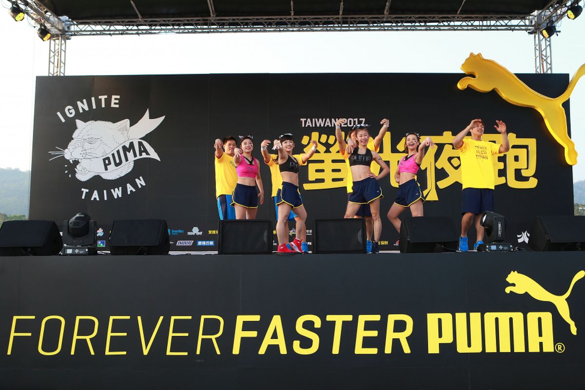 Panggung hiburan di acara Taipei Puma Night Run 2017, sabtu (1/4/2017)