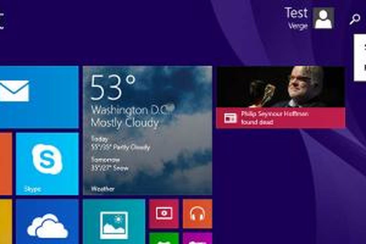 Tampilan Windows 8.1 update 1.