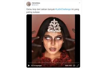 Tangkapan layar salah satu warganet soal Lathi Challenge
