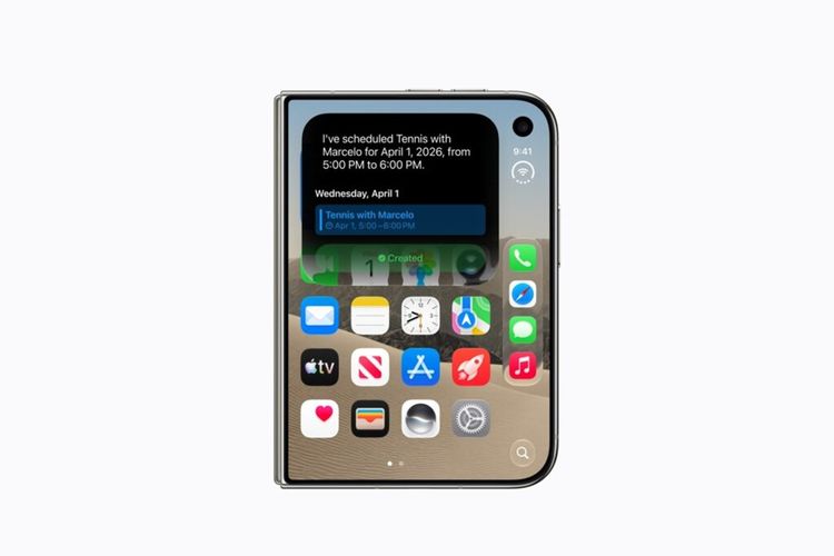 Ilustrasi Siri AI di iPhone Duo.
