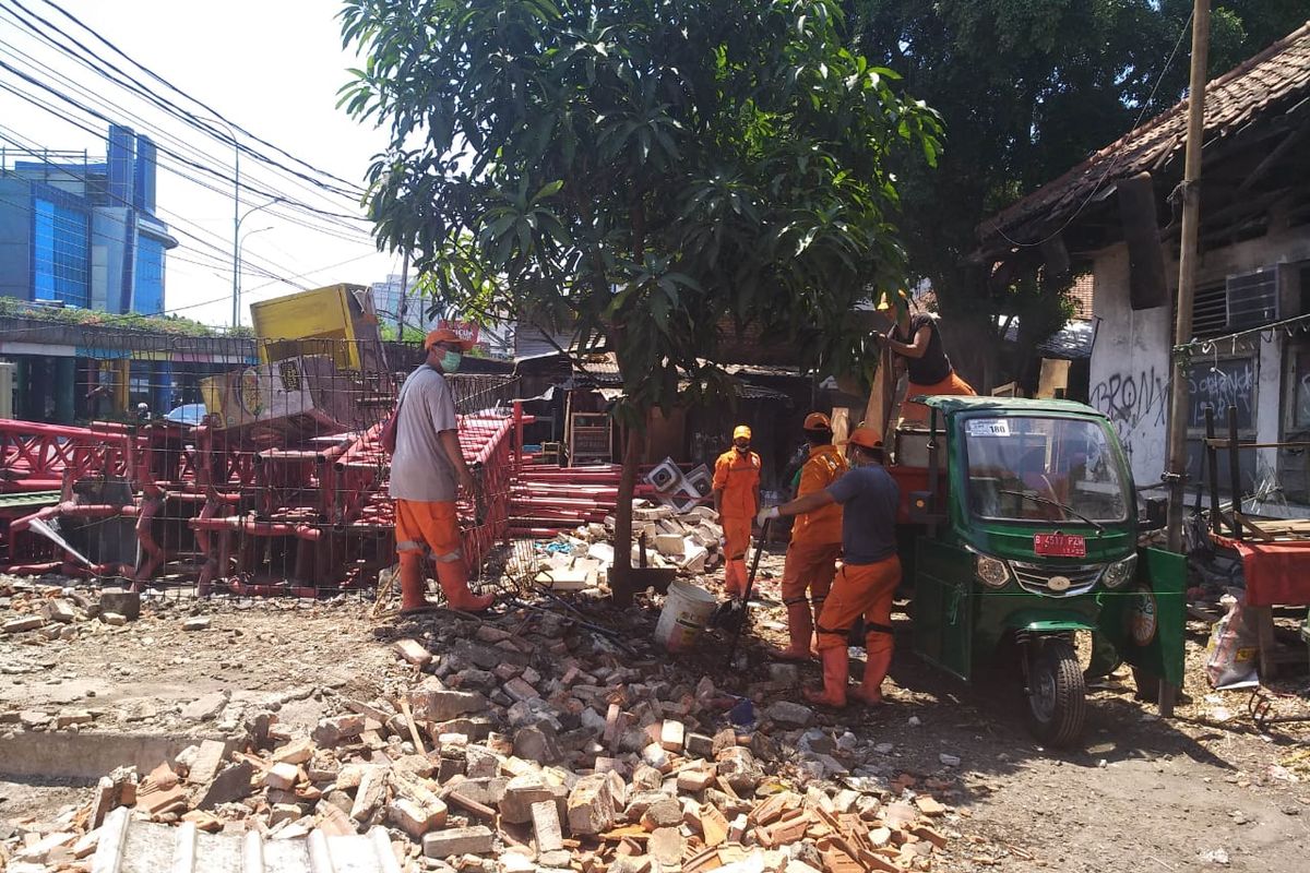 Kondisi lahan relokasi nasi kapau di Jalan Kramat, Senen, Jakarta Pusat, Selasa (10/9/2019).